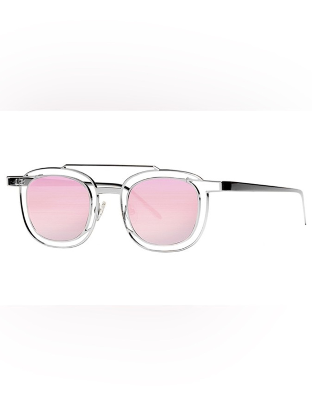THIERRY LASRY Clear Frame Sunglasses with Pink Gradient Lenses